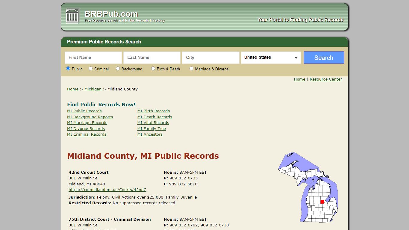 Midland County Public Records | Search Michigan Government ...