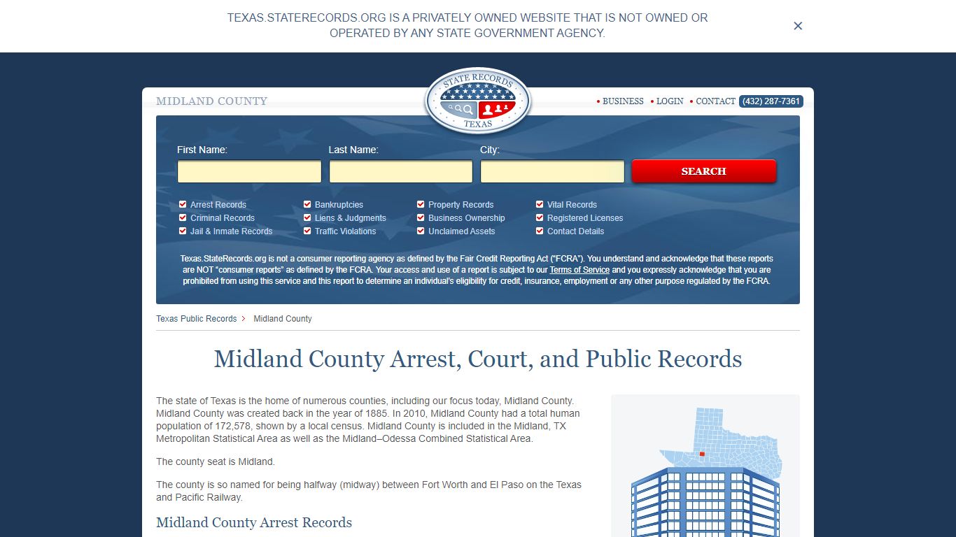 Midland County Arrest, Court, and Public Records